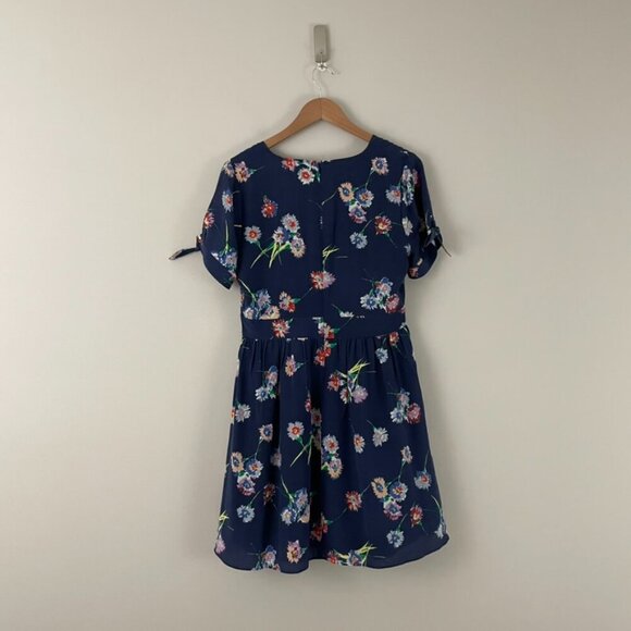 Madewell Silk Floral Button-Front Tie-Sleeve Retro Dress Size 6 - Picture 7 of 7